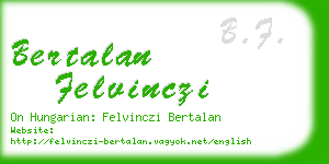 bertalan felvinczi business card